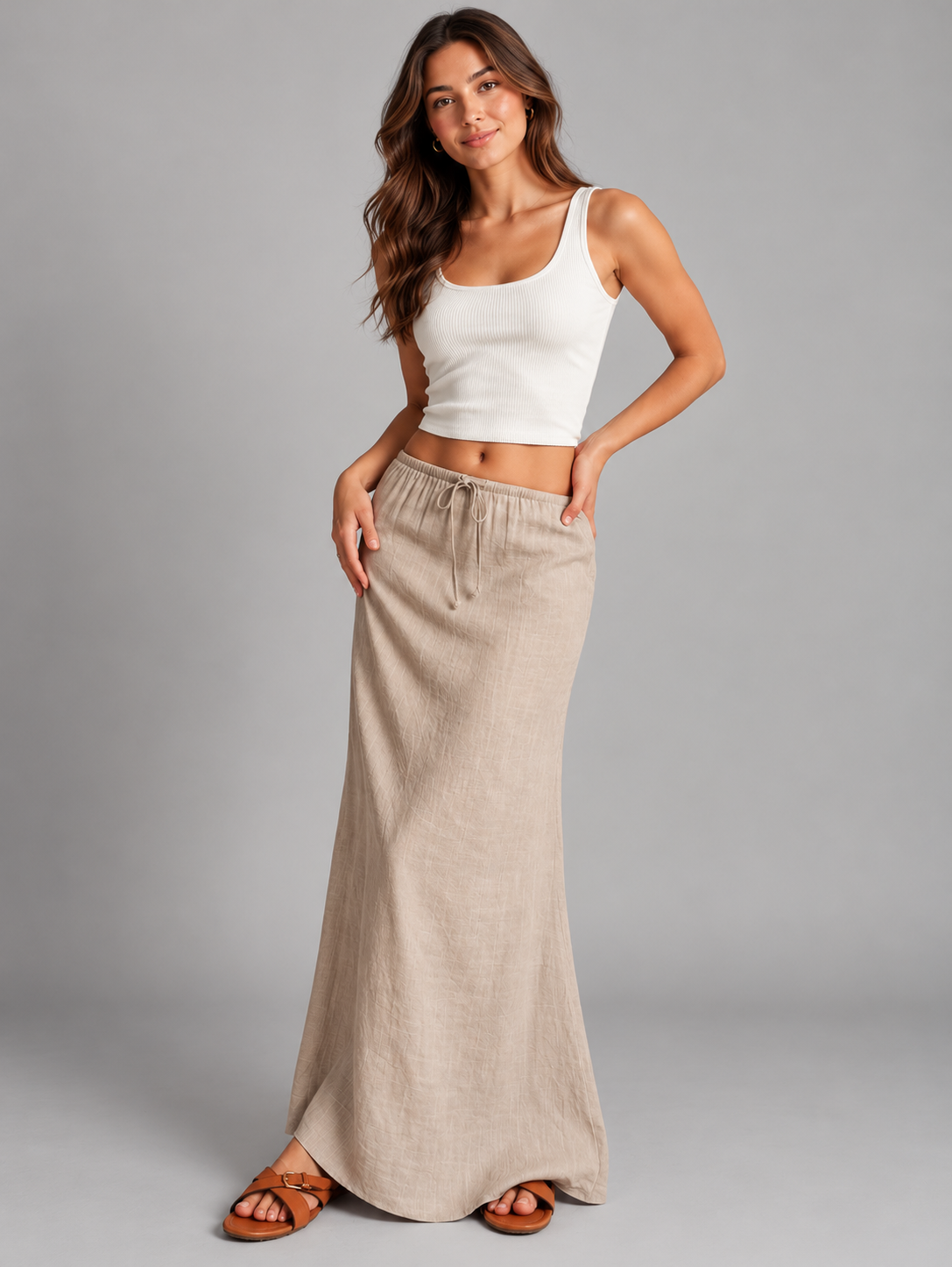 Dora | Tie-Waist Maxi Skirt