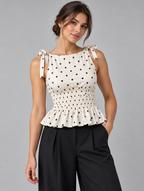 Coco | Polka Dot Bow Tank Top