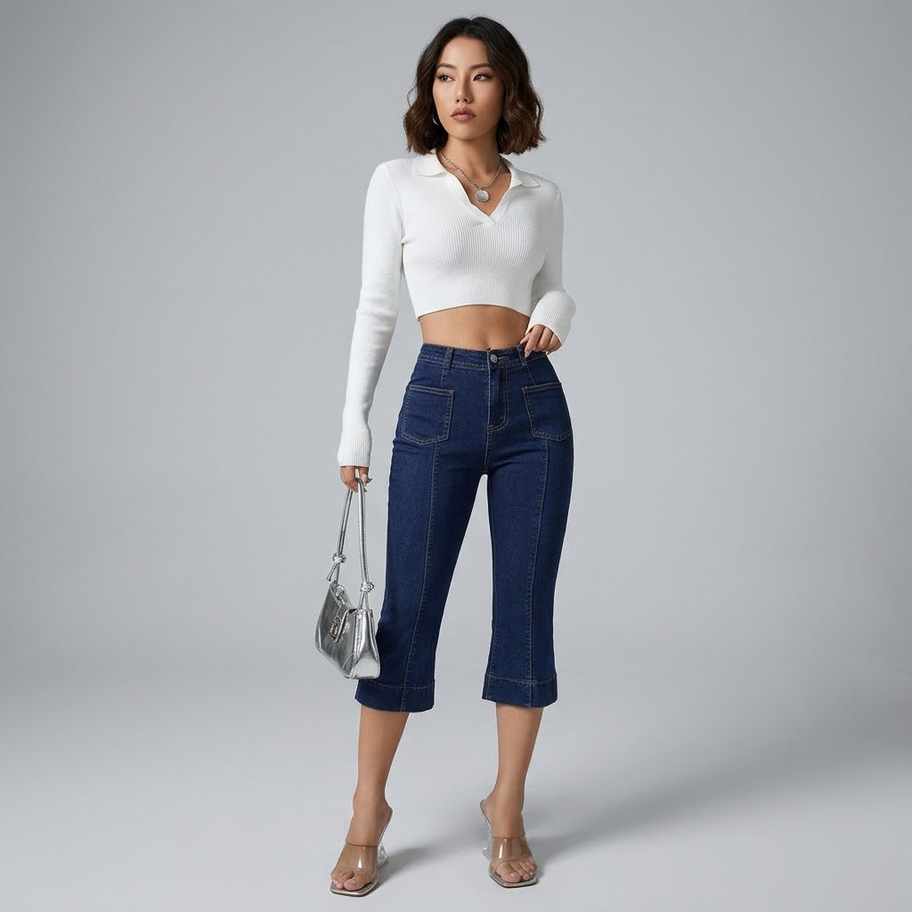 Cora | Cropped Denim Capris
