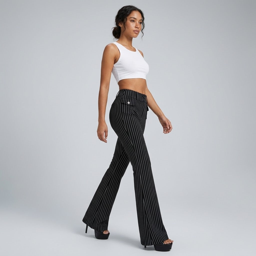 Elara | Striped Flare Pants