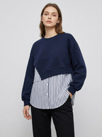 Gia | Patchwork Crew Sweatshirt
