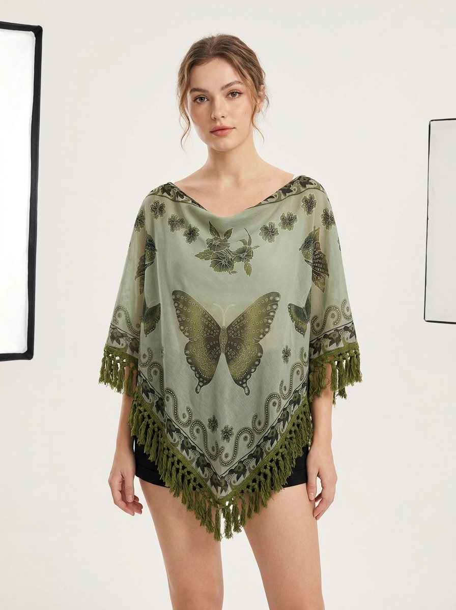 Wilma | Curve Fringe Poncho