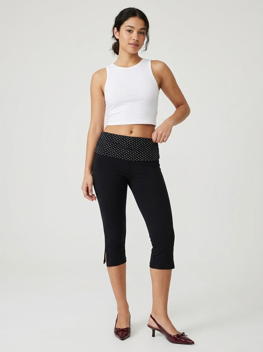 Hazel | Slit Capri Leggings