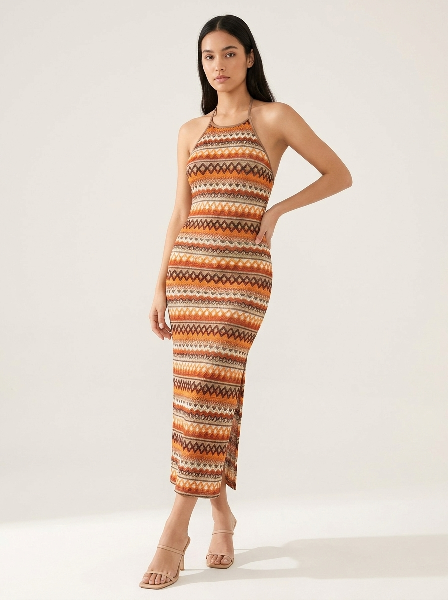 Iliana | Halter Split Maxi Dress