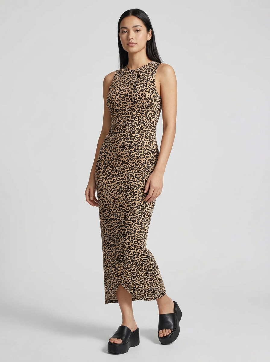 Kalani | Leopard Sleeveless Bodycon Dress