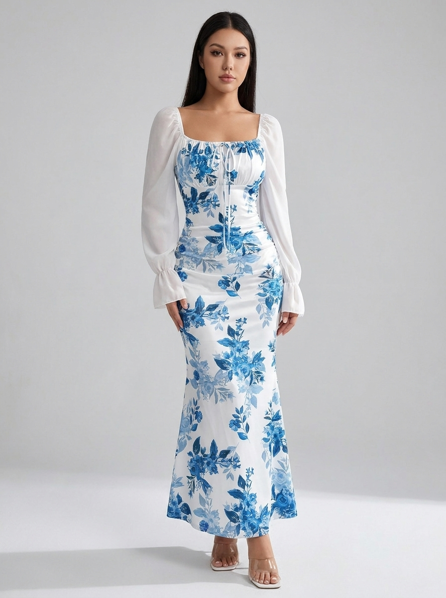 Liesl | Chiffon Puff-Sleeve Dress