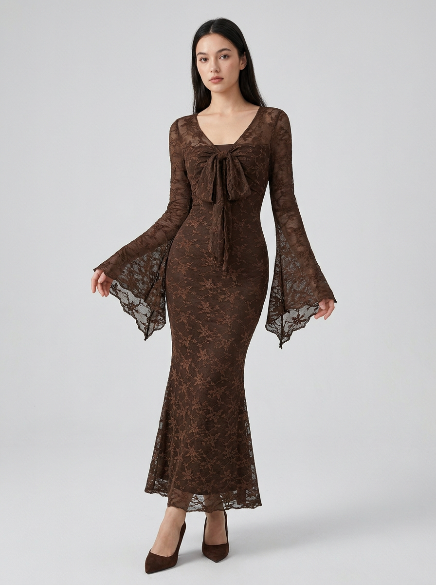 Sabine | Tie-Waist Flare-Sleeve Dress