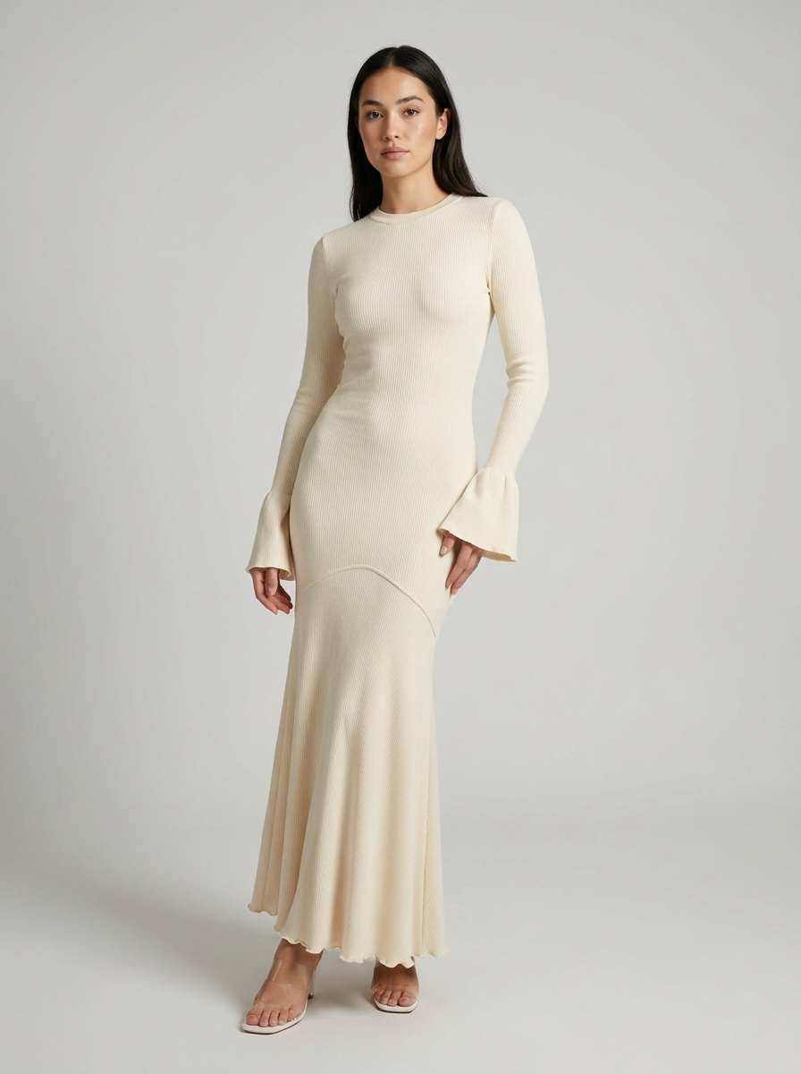 Josie | Ruffle-Sleeve Fitted Dress