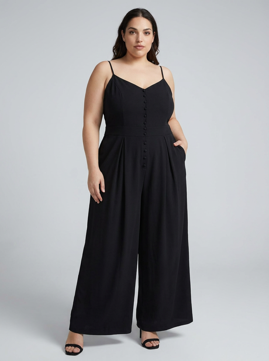 Pia | Curve Pleated Wide-Leg Jumpsuit