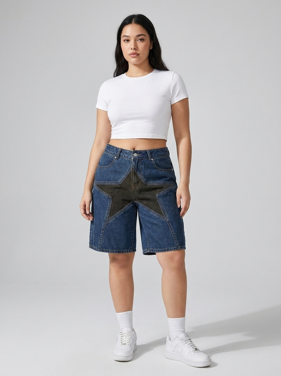 Lexi | Star Low-Rise Denim Shorts