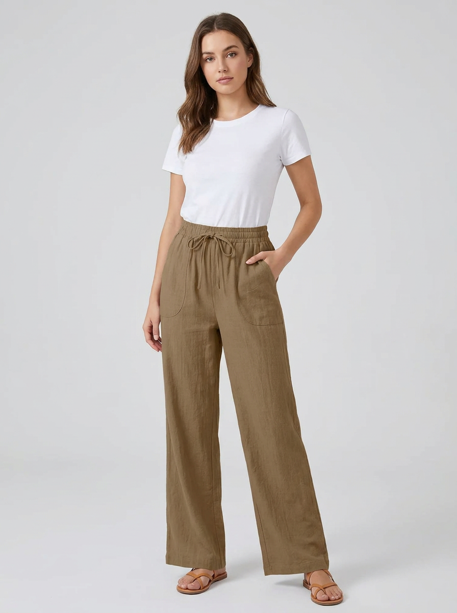 Penny | Linen-Look Pocket Pants