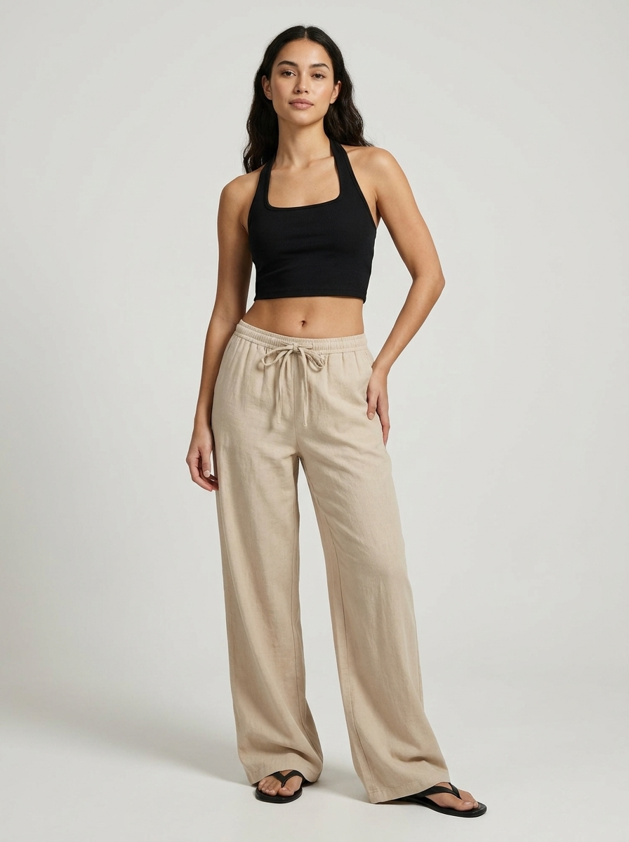 Olivia | Linen Straight-Leg Pants
