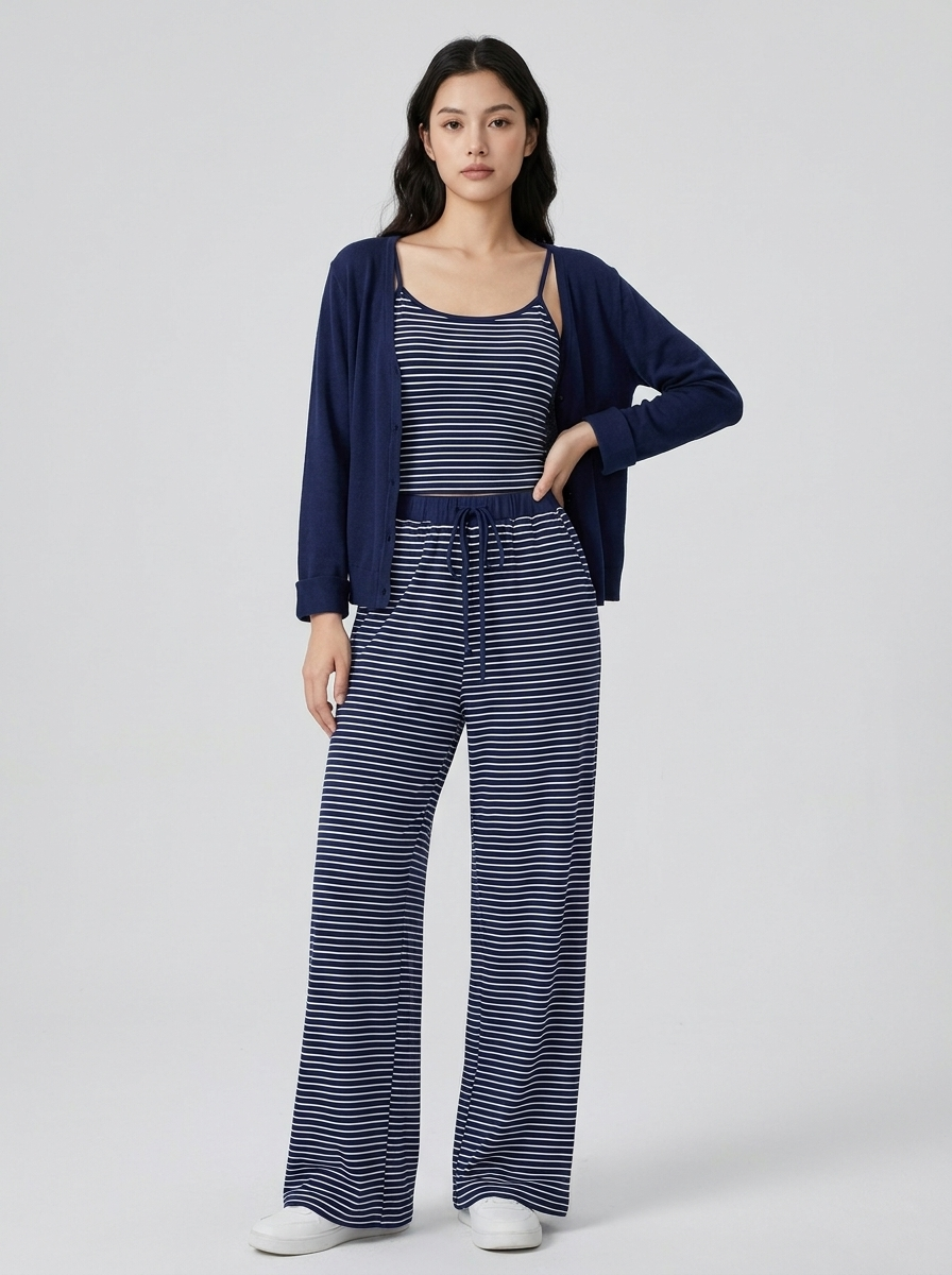 Margaux | Curve Striped Knit Cardigan