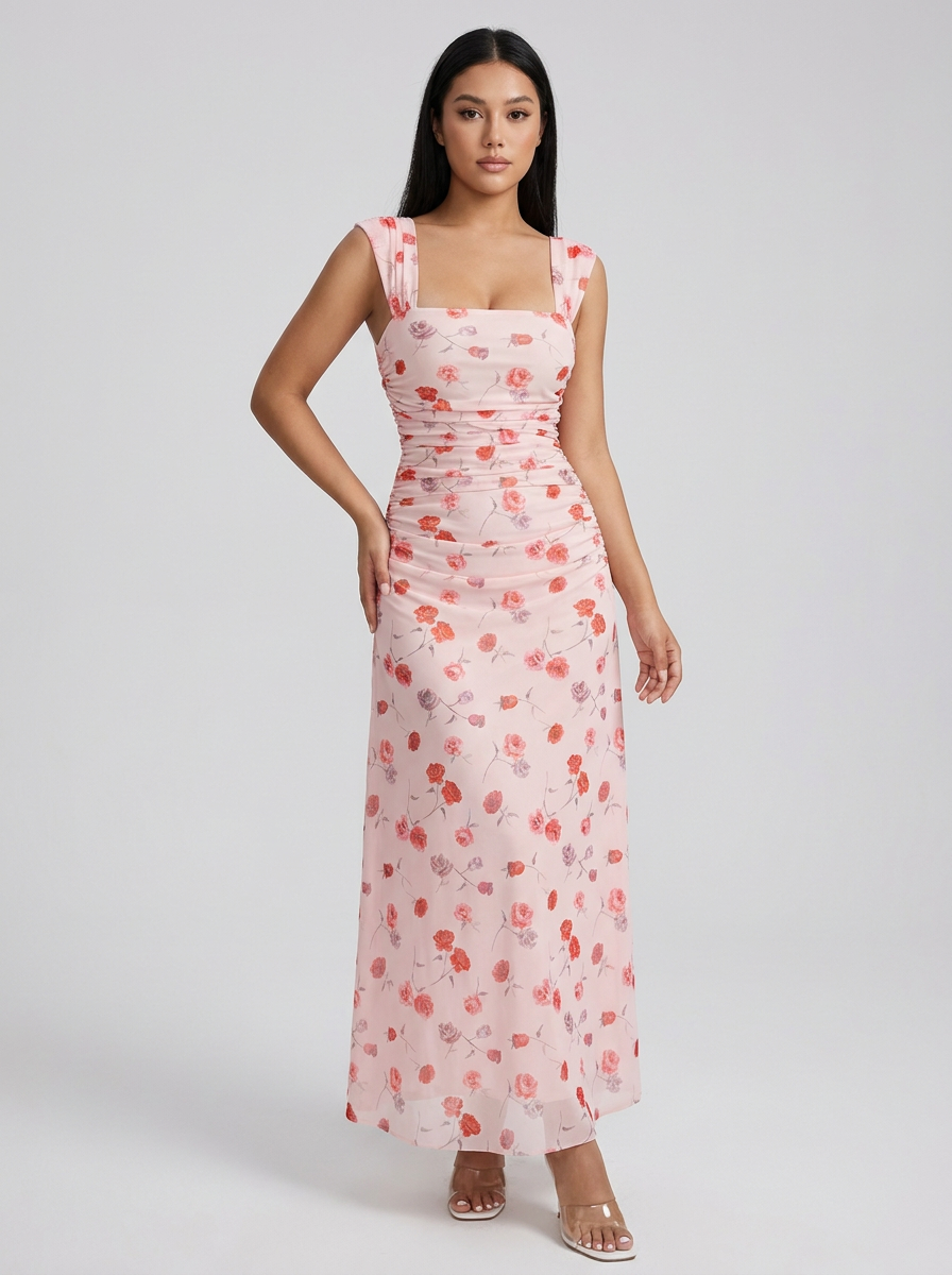 Vivienne | Floral Ruched Maxi Dress