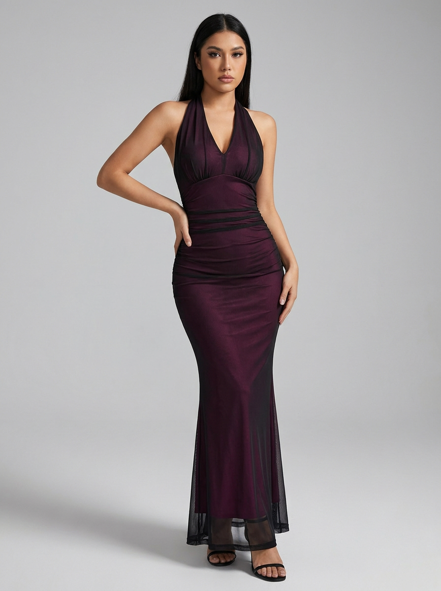 Tamsin | Pleated Fishtail Maxi Dress