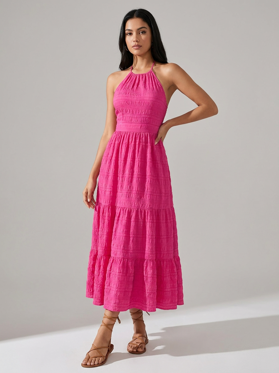 Priya | Textured Vacation Maxi Dress